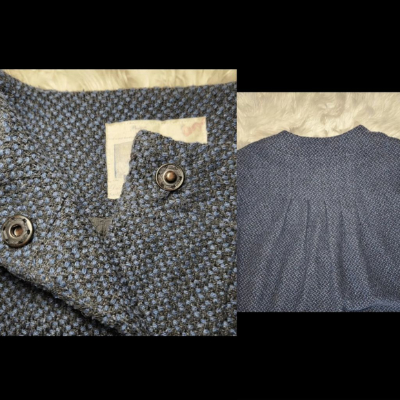 Kensie Navy Tweed Wool Blend Pea Coat - Picture 8 of 8